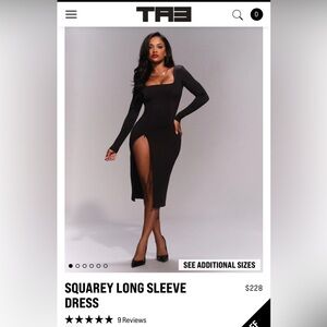 Ta3 Squarey Long Sleeve Corset Dress